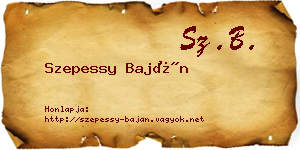 Szepessy Baján névjegykártya